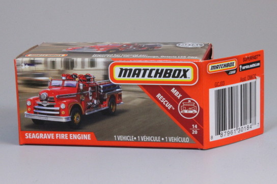 2019 MATCHBOX RED SEAGRAVE FIRE ENGINE TRUCK RESCUE SERIES #14/20 MB #55/100 